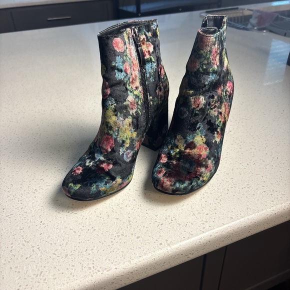 Limelight Floral Velvet Ankle Boots - Picture 3 of 4